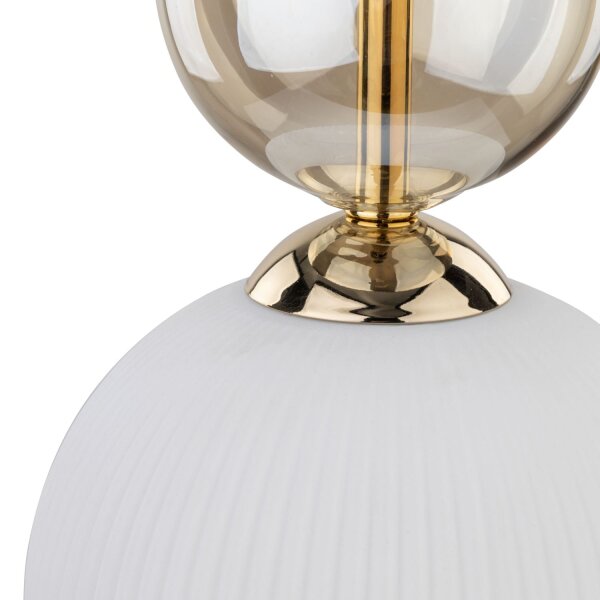 Pendelleuchte Glas Metall Gold Cognac E14 rund Ø13 cm