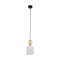 Pendelleuchte Glas Metall Gold Cognac E14 rund Ø13 cm