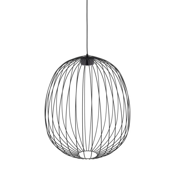 Pendelleuchte Schwarz Metall GX53 Ø50 cm Drahtschirm
