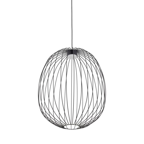 Pendelleuchte Schwarz Metall GX53 Ø50 cm Drahtschirm