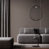 Pendelleuchte Schwarz Metall GX53 Ø50 cm Drahtschirm