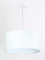 Hängelampe rund Weiß Stoff Retro Wohnzimmer JERRY