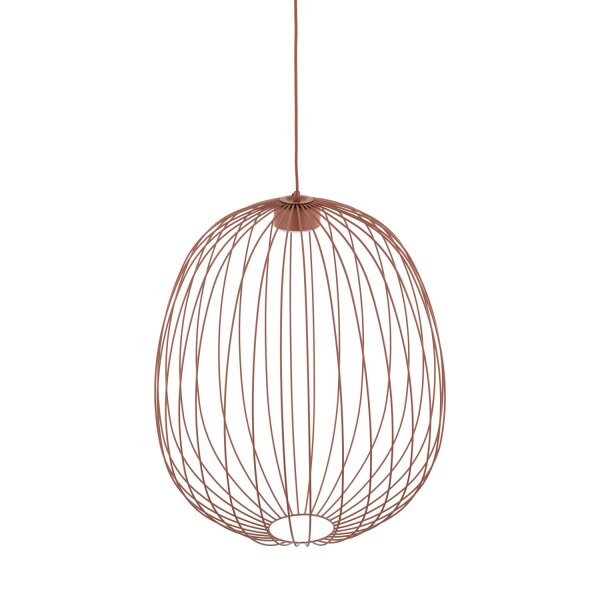 Pendelleuchte Metall Kaminrot GX53 Ø50 cm Drahtschirm