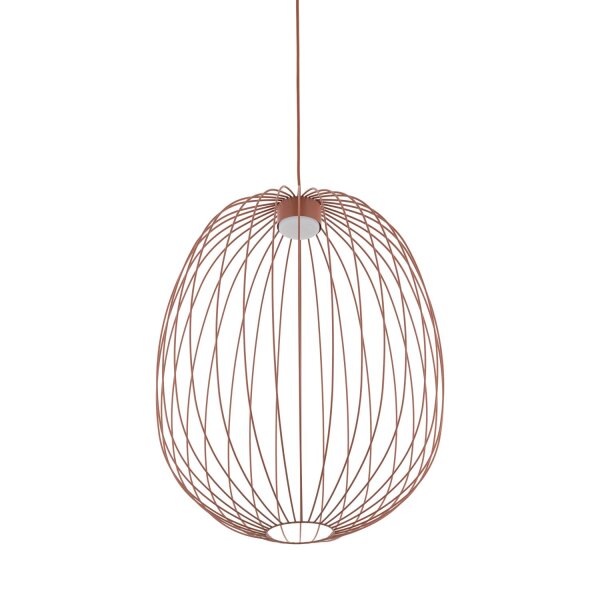 Pendelleuchte Metall Kaminrot GX53 Ø50 cm Drahtschirm