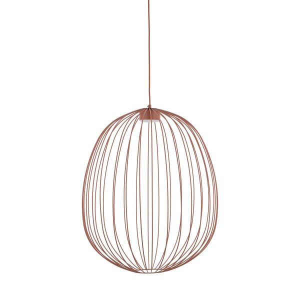 Pendelleuchte Metall Kaminrot GX53 Ø50 cm Drahtschirm