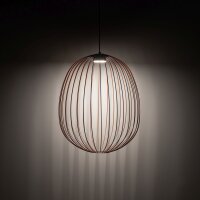 Pendelleuchte Metall Kaminrot GX53 Ø50 cm Drahtschirm