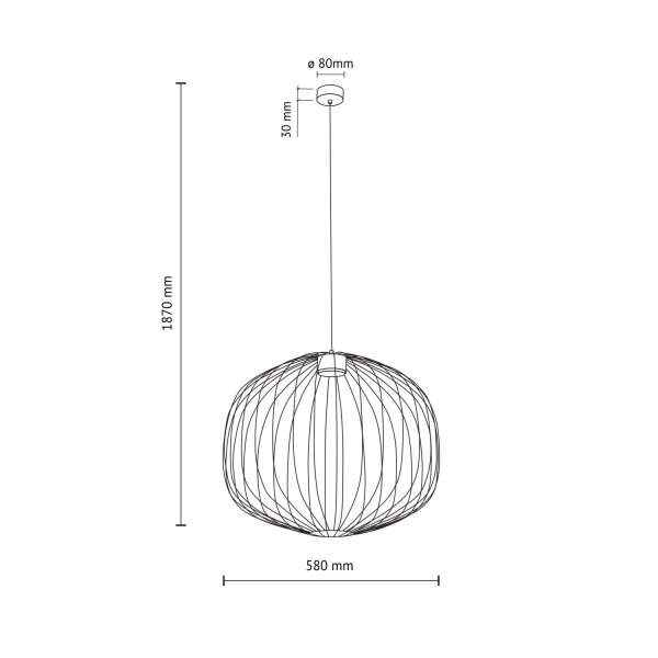 Pendelleuchte Metall Schwarz GX53 rund Ø58 cm Draht