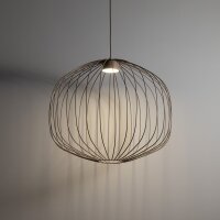 Pendelleuchte Metall Sandfarben Ø58 cm Draht...