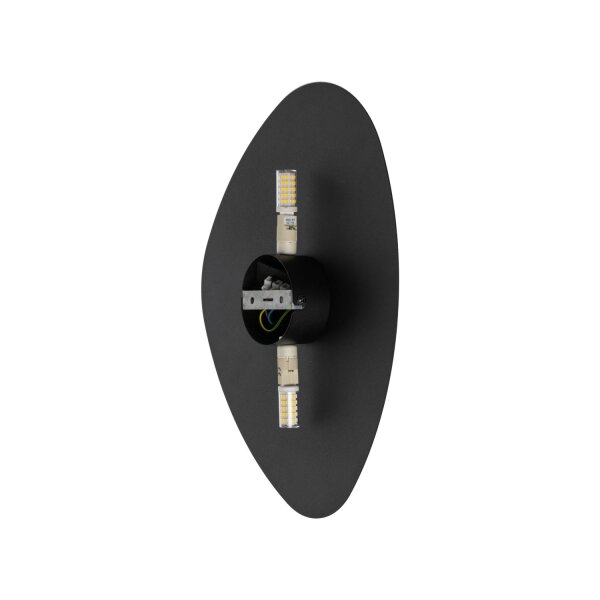 Wandleuchte indirekt 2-flammig Schwarz G9 H:30 cm