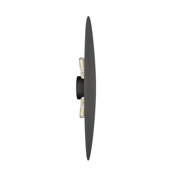 Wandlampe indirekt 3-flammig Schwarz Metall G9 H:37 cm
