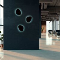 Wandlampe indirekt 3-flammig Schwarz Metall G9 H:37 cm