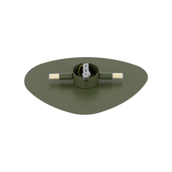 Wandlampe indirekt 2-flammig Metall Grün G9 H:30 cm