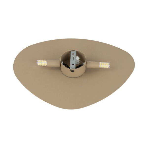 Wandlampe indirekt 2-flammig Sandfarben G9 H:30 cm