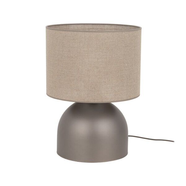 Tischlampe Stoff Metall Braun E27 H:49 cm dekorativ