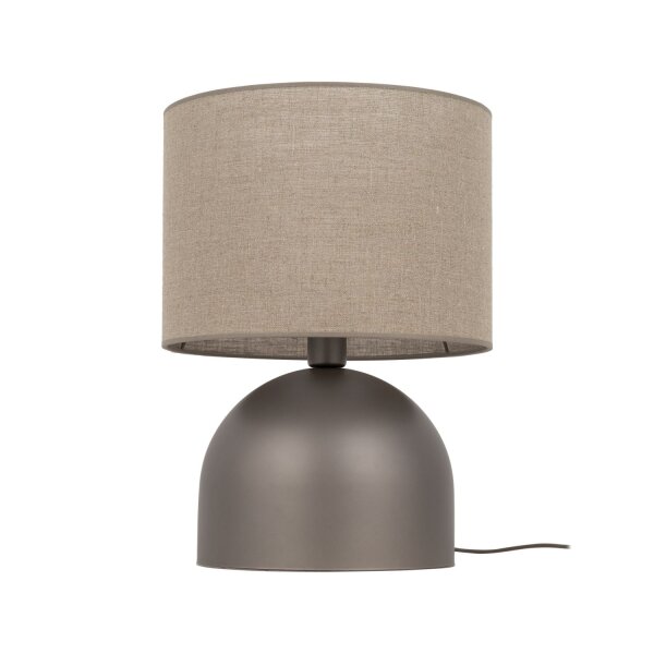 Tischlampe Stoff Metall Braun E27 H:49 cm dekorativ