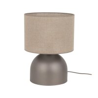 Tischlampe Stoff Metall Braun E27 H:49 cm dekorativ