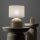 Tischlampe Stoff Metall Sandfarben Grau E27 49 cm klein