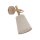 Wandleuchte Stoff Holz Grau E27 H:28 cm Skandinavisch