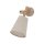 Wandleuchte Stoff Holz Grau E27 H:28 cm Skandinavisch