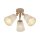 Deckenleuchte Stoff Holz Grau E27 B:46 cm Skandinavisch