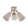 Deckenleuchte Stoff Holz Grau E27 B:46 cm Skandinavisch