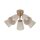 Deckenlampe Stoff Holz Grau E27 B:49 cm Skandinavisch