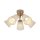 Deckenlampe Stoff Holz Grau E27 B:49 cm Skandinavisch