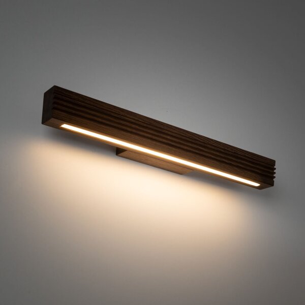 LED Wandleuchte Holz Nuss 3000K Schwarz L:45,5 cm