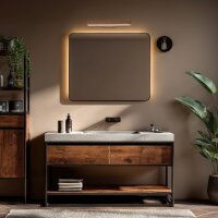 LED Wandleuchte Holz Nuss 3000K Schwarz L:45,5 cm