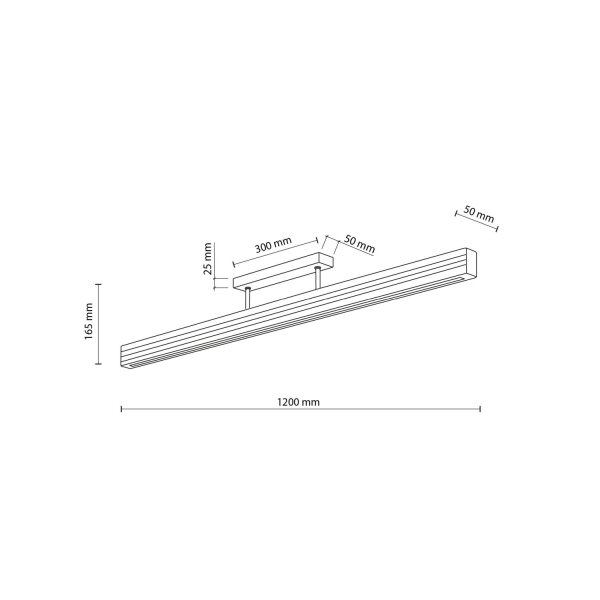 LED Deckenleuchte Holz Nuss 3000K L:120,5 cm Modern