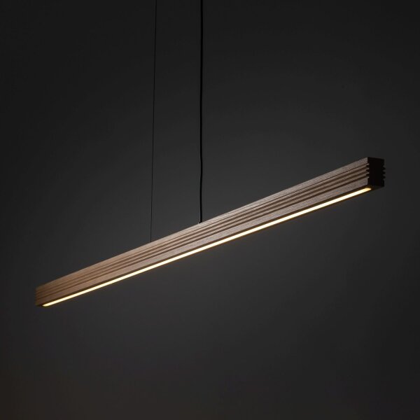 LED Pendelleuchte Holz Metall 3000K L:120,5 cm wohnlich