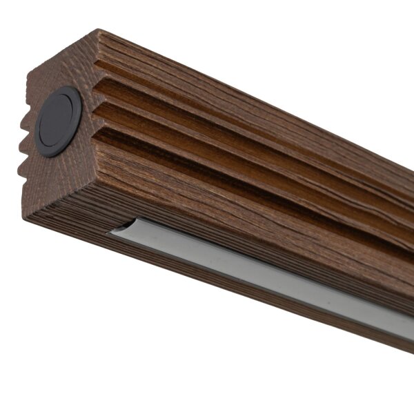 LED Pendelleuchte Holz Metall 3000K L:120,5 cm wohnlich