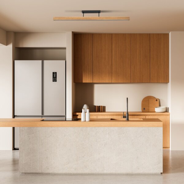 LED Deckenleuchte Holz Kiefer Metall 3000K 25W 120,5 cm