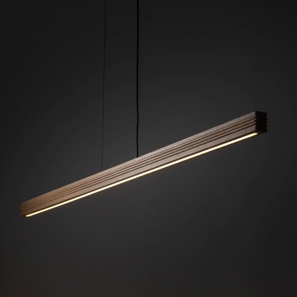 LED Pendelleuchte Holz Kiefer Schwarz 3000K 160,5 cm