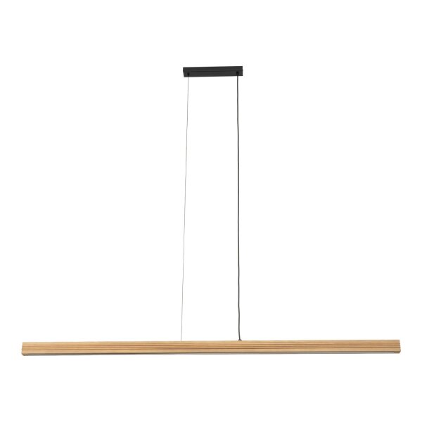 LED Pendelleuchte Holz Kiefer Schwarz 3000K 160,5 cm