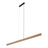LED Pendelleuchte Holz Kiefer Schwarz 3000K 160,5 cm