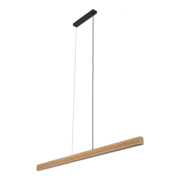 LED Pendelleuchte Holz Kiefer Metall 3000K 24W 120,5 cm