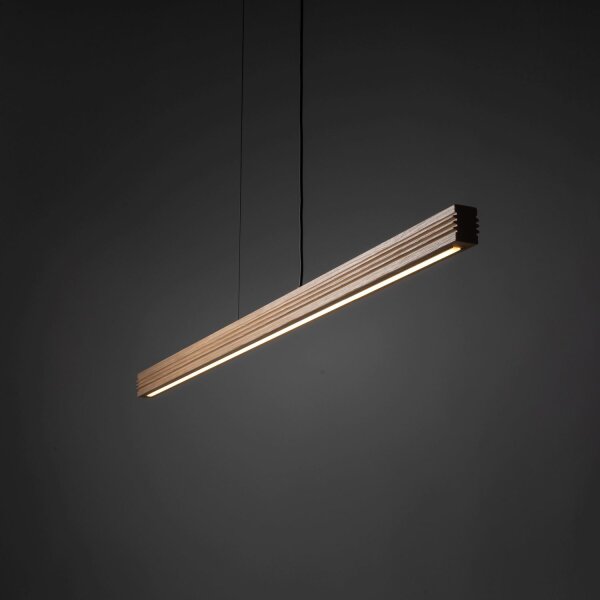 LED Pendelleuchte Holz Kiefer Metall 3000K 24W 120,5 cm