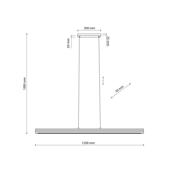LED Pendelleuchte Holz Kiefer Metall 3000K 24W 120,5 cm