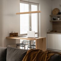 LED Pendelleuchte Holz Kiefer Metall 3000K 24W 120,5 cm