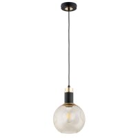 Pendelleuchte Glas Schwarz Bernstein Gold E27 &Oslash;20 cm