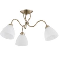Deckenleuchte 3-flammig Glas Metall Messing E27 L:60 cm