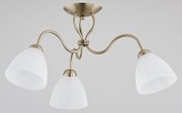 Deckenleuchte 3-flammig Glas Metall Messing E27 L:60 cm
