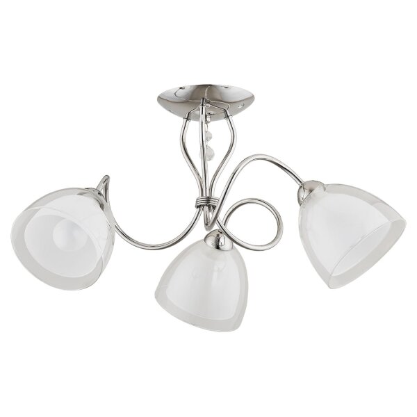 Deckenlampe Glas Metall Chrom 3-flmg E14 53 cm Vintage