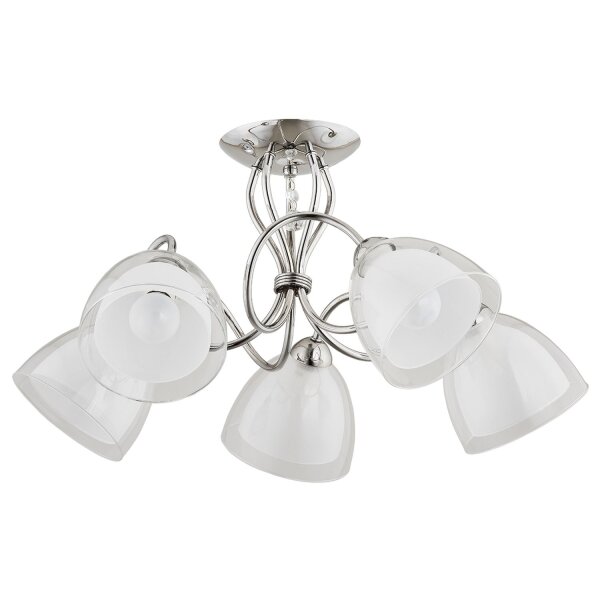 Deckenleuchte 5-flammig Glas Chrom Metall E14 L:57 cm