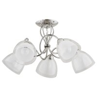 Deckenleuchte 5-flammig Glas Chrom Metall E14 L:57 cm