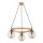 Pendelleuchte 3-flammig Holz Glas Natur E14 B:52 cm