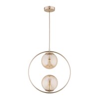 Pendelleuchte 2-flammig Glas Bernstein E14 L:38,5 cm