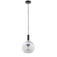 Hängelampe Glas Silber Klar E27 rund Ø18 cm...