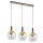 H&auml;ngelampe Glas Gold Klar 3-flammig E27 L:75 cm Modern